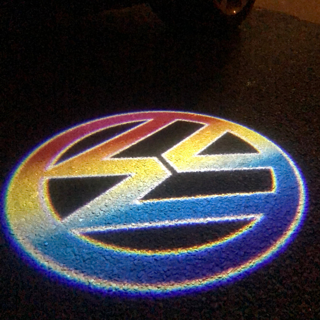 Volkswagen Türleuchten Logo Nr. 04 (Anzahl 1 = 2 Logo Folien /2 Türleuchten)