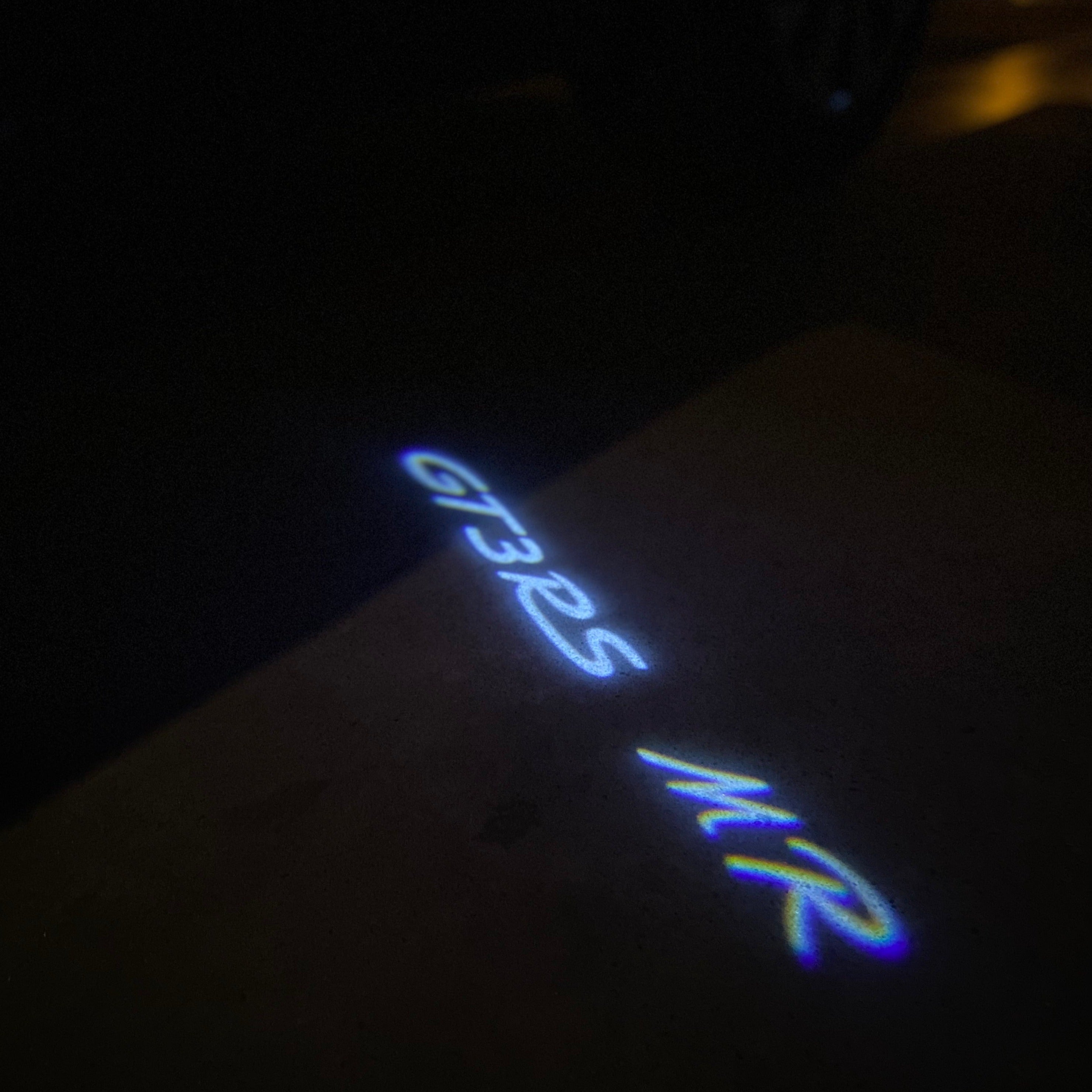 Porsche original logo projection Light No. 03 (qty. 1 = 2 logo film / 2 Door Lights)