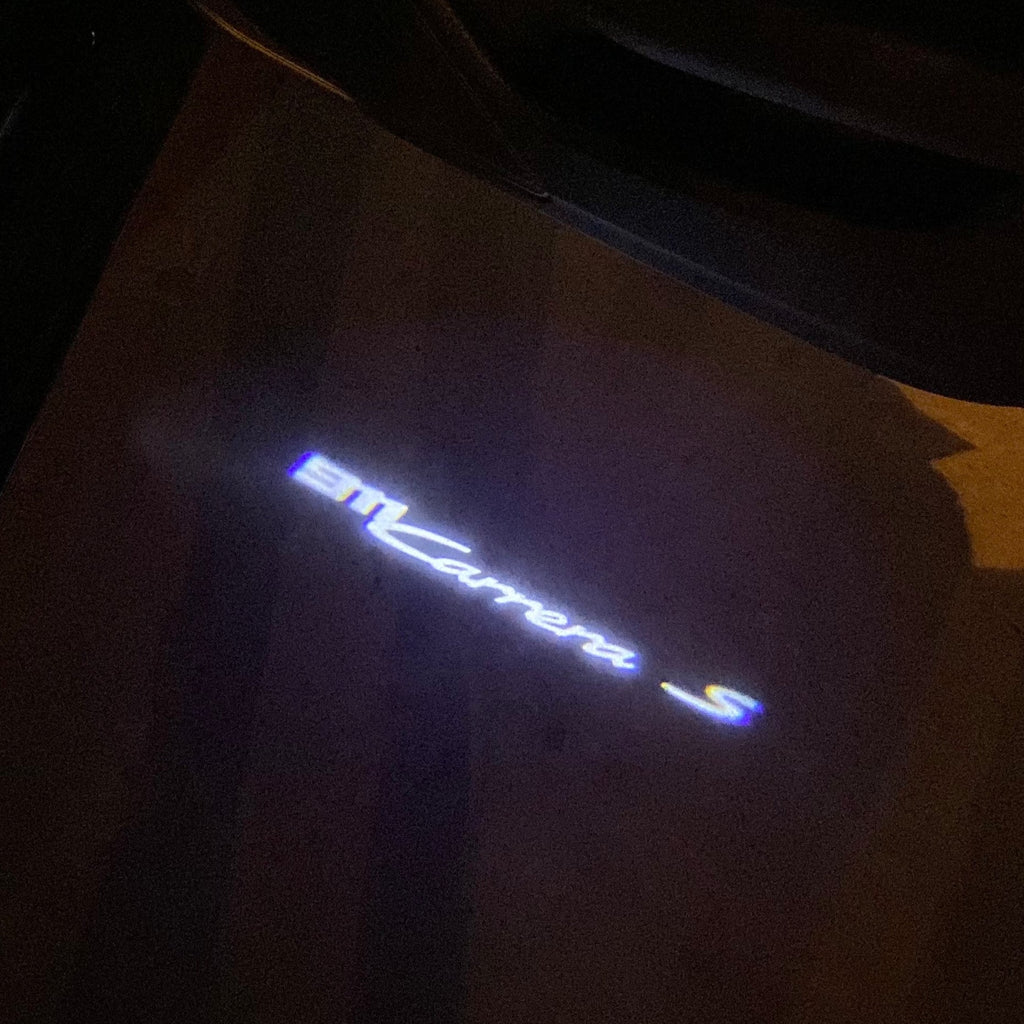 PORSCHE LOGO PROJECTOT LIGHTS Nr.80 (cantidad 1 = 2 logo película / 2 luces de puerta)