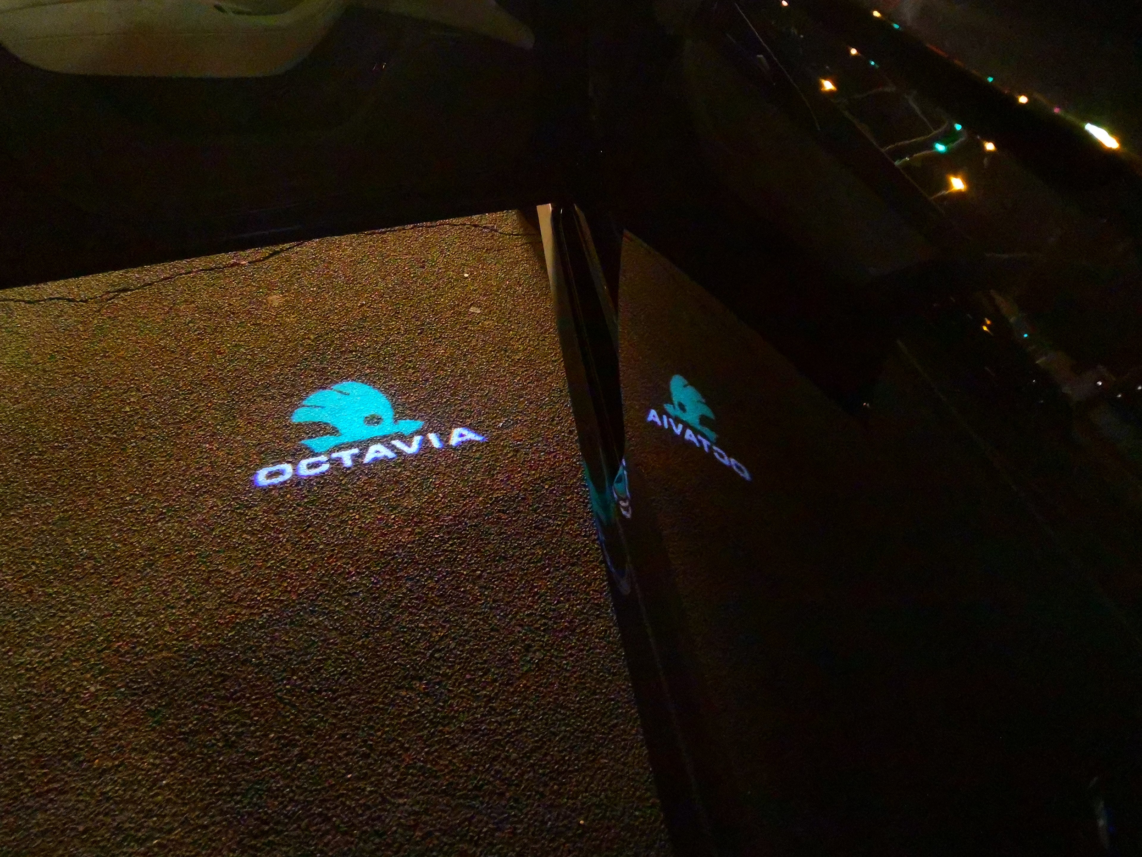 SKODA LOGO PROJECTOT LIGHTS Nr.78 (Menge 1 = 2 Logo Film / 2 Türleuchten)