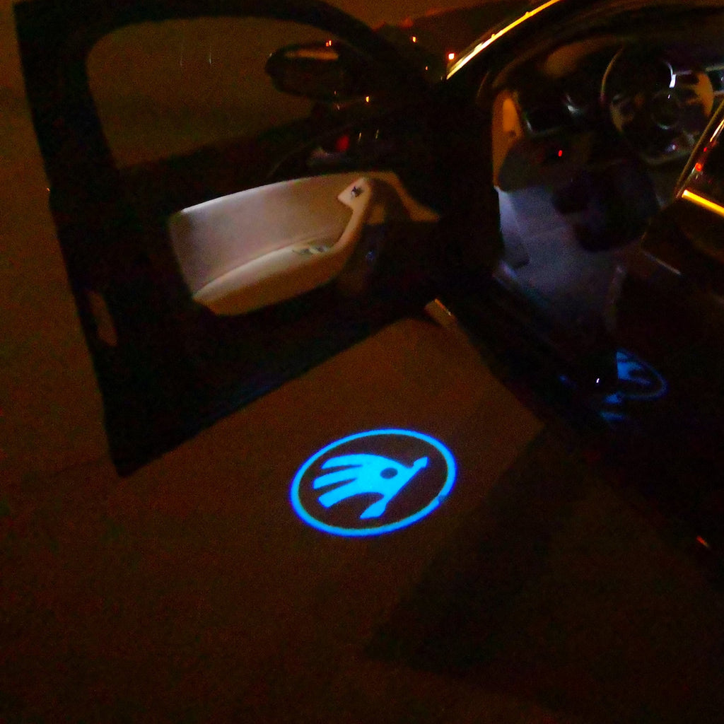SKODA LOGO PROJECTOT LIGHTS Nr.11 (Menge 1 = 2 Logo Film / 2 Türleuchten)