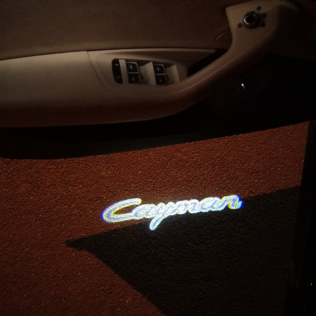 PORSCHE Cayenne LOGO PROJECTOT LIGHTS Nr.09 (cantidad 1 = 2 logo película / 2 luces de puerta)