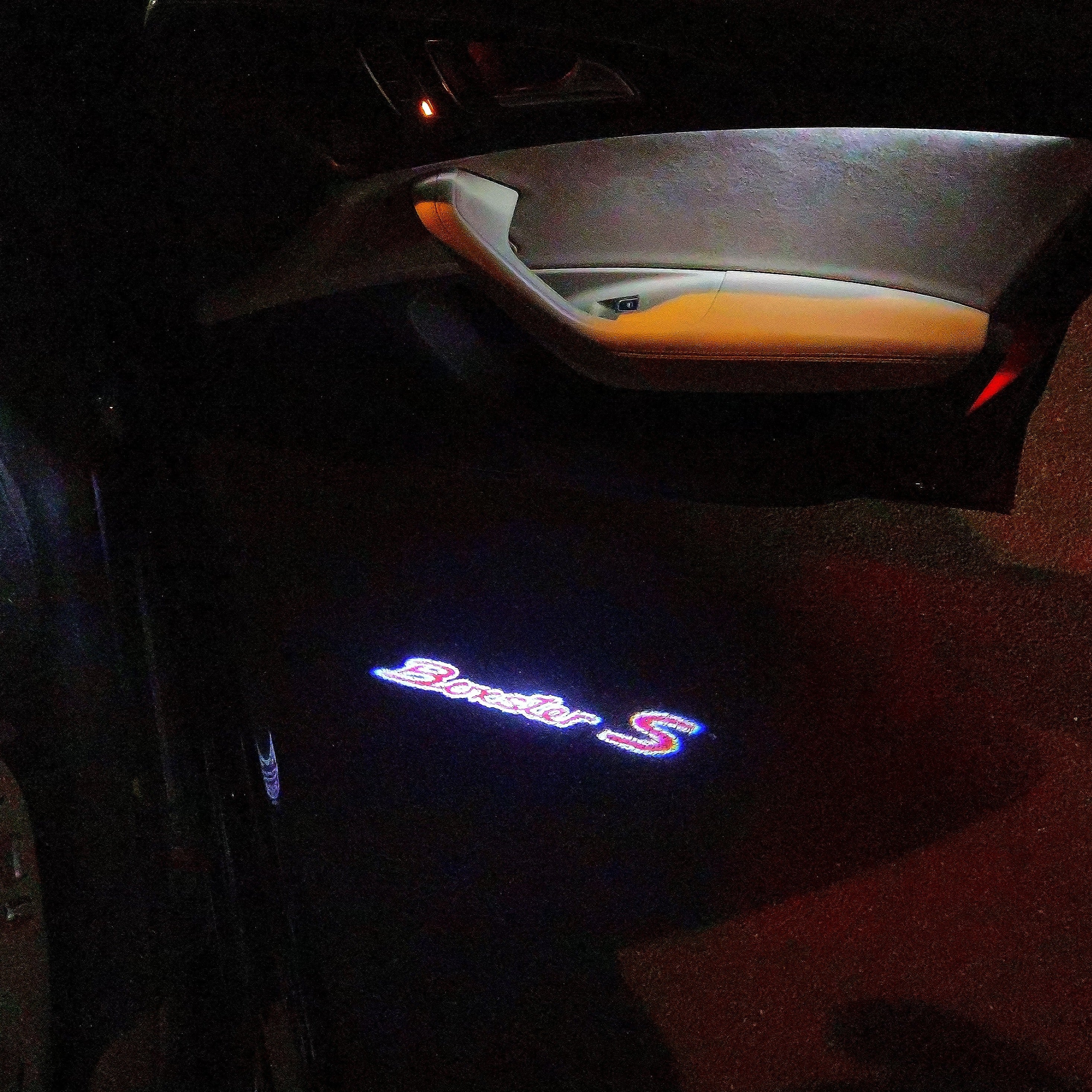 PORSCHE Boxster S LOGO PROJECTOT LIGHTS Nr.17 (quantité 1 = 2 Logo Film / 2 feux de porte)