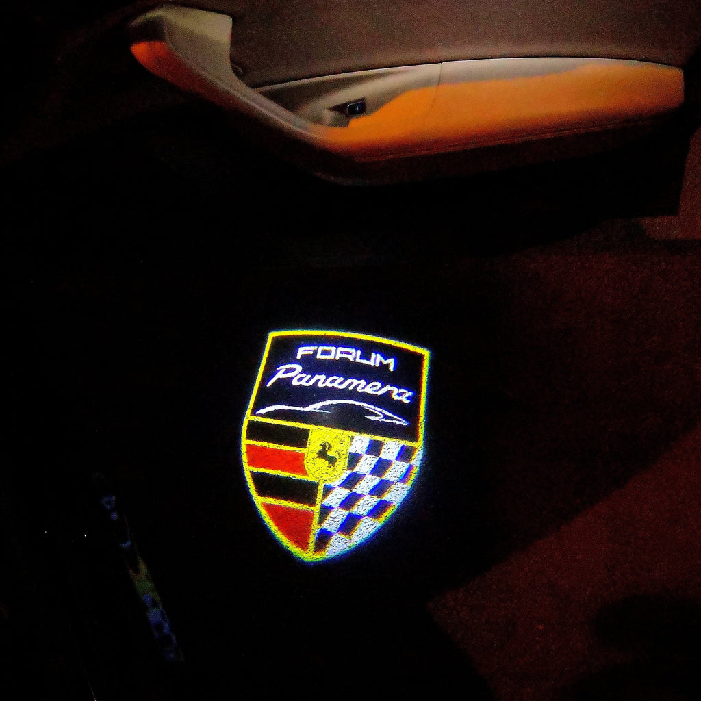 PORSCHE Panamera LOGO PROJECTOT LIGHTS Nr.04 (quantité 1 = 2 Logo Film / 2 feux de porte)