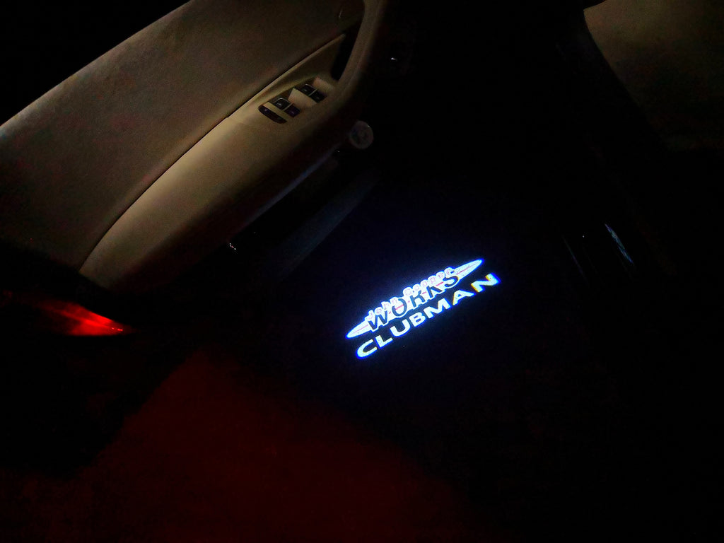 LUCES DE PROYECTOR CON LOGO CLUBMAN N ° 80 (cantidad 1 = 2 Película de logotipo / 2 luces de puerta)
