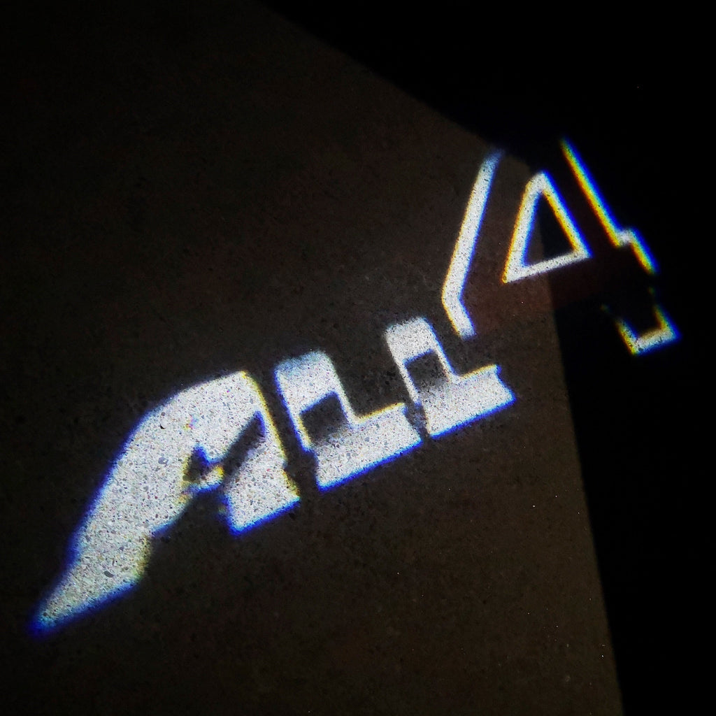 MINI ALL 4 LOGO PROJECROTR LIGHTS Nr.51 (الكمية 1 = 2 شعار فيلم / 2 أضواء باب)