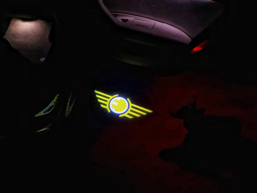 MINI ELECTRIC LOGO PROJECROTR LIGHTS Nr.102 (Menge 1 = 2 Logo Film / 2 Türlichter)