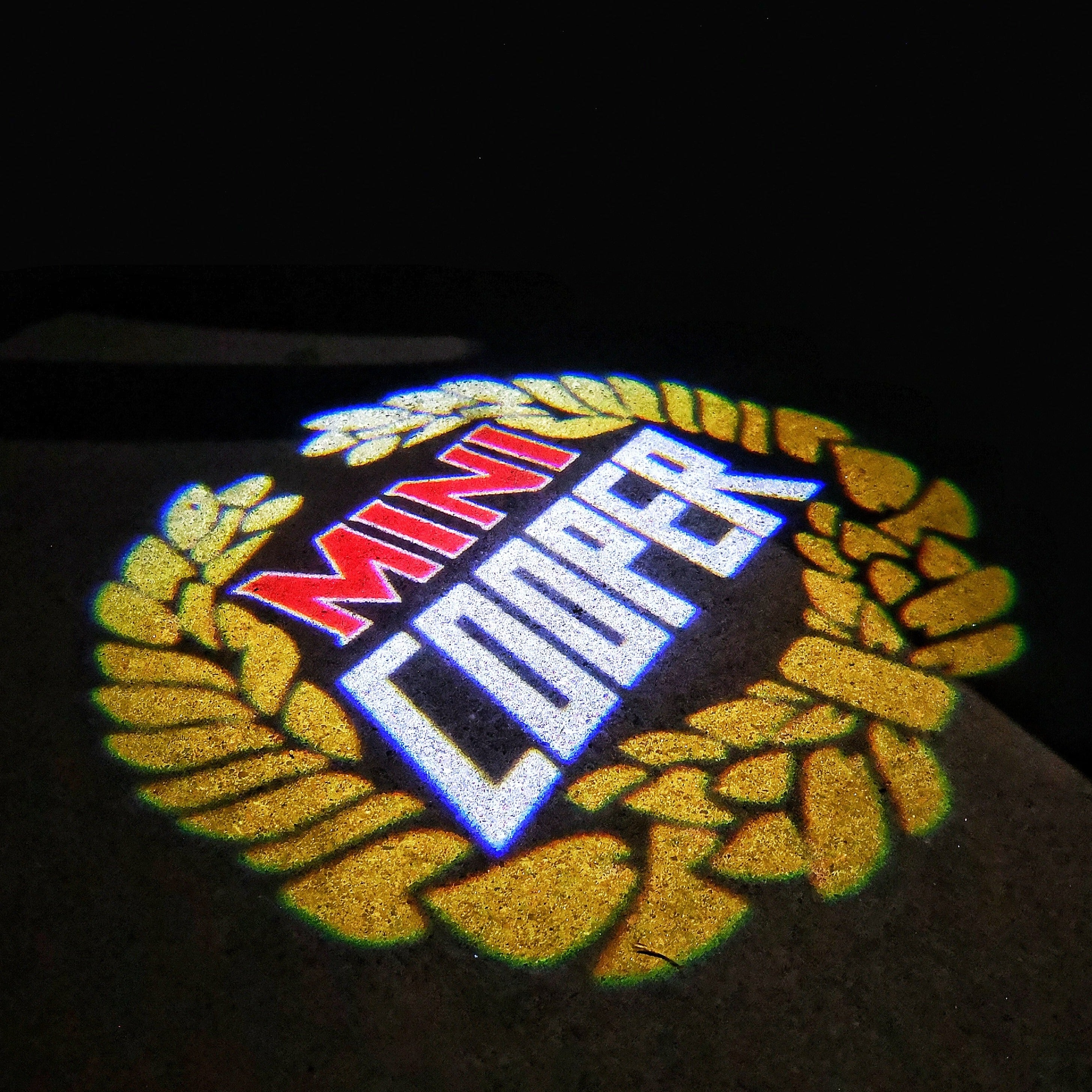 MINI COOPER LOGO PROJECROTR LIGHTS Nr.34 (Menge 1 = 2 Logo Film / 2 Türleuchten)