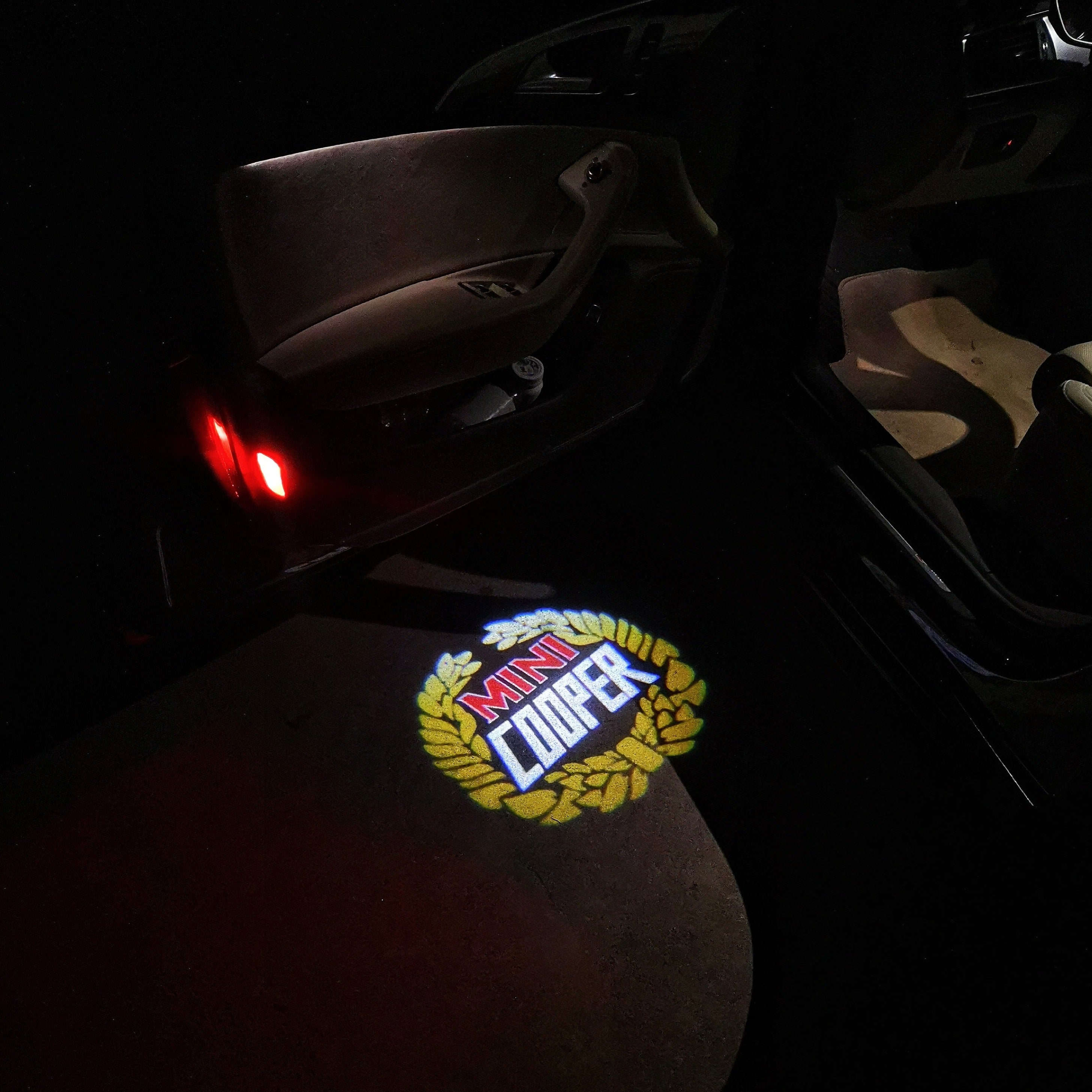 MINI COOPER LOGO PROJECROTR LIGHTS Nr.34 (Menge 1 = 2 Logo Film / 2 Türleuchten)