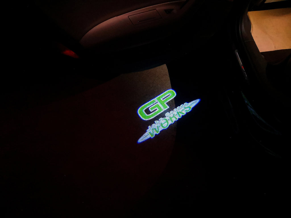 MINI GP COOPER WORKS LOGO PROJECROTR LIGHTS Nr.156 (Menge 1 = 2 Logo Film / 2 Türleuchten)
