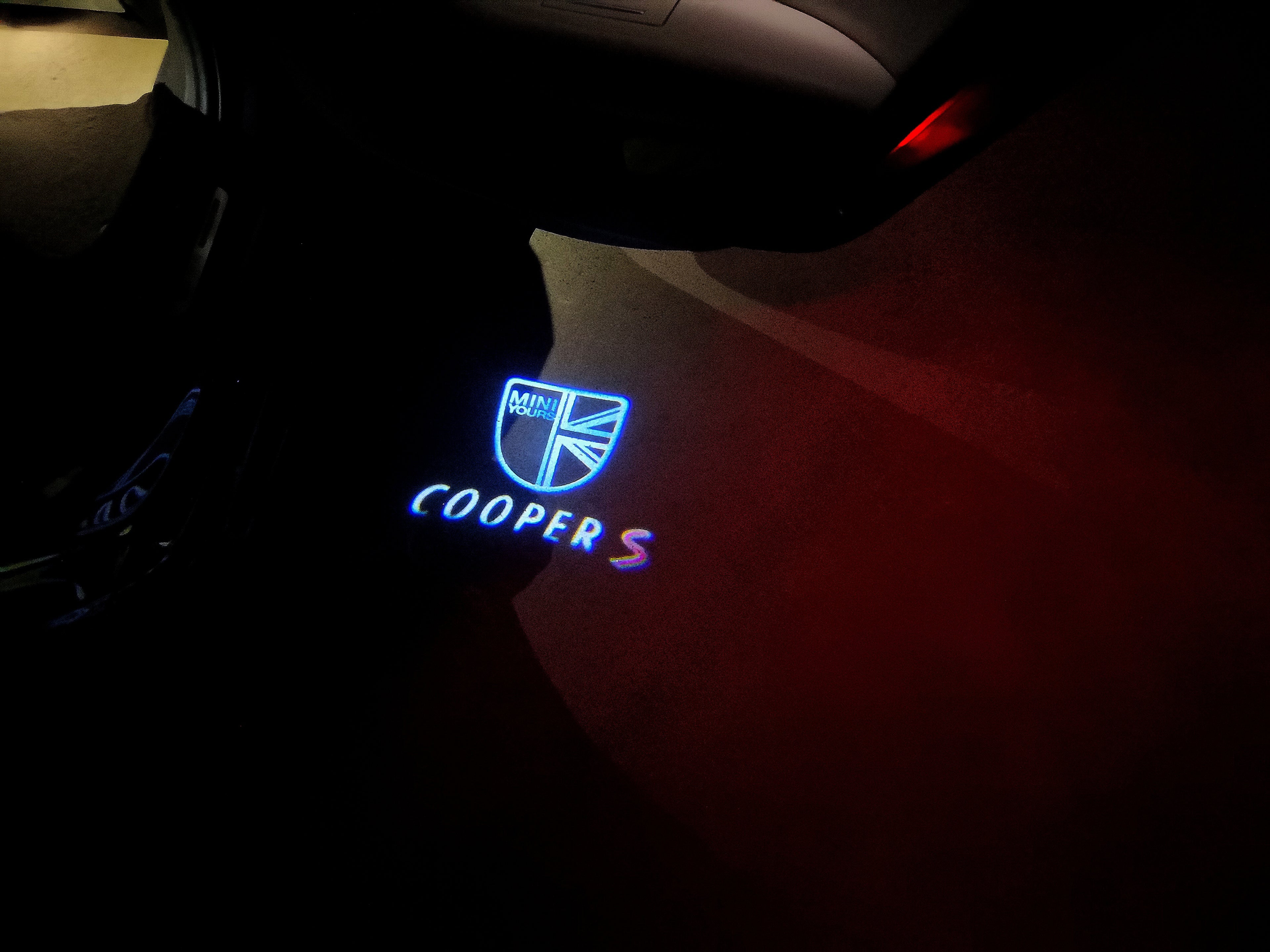 MINI COOPER S LOGO PROJECROTR LIGHTS Nr.38 (Menge 1 = 2 Logo Film / 2 Türleuchten)