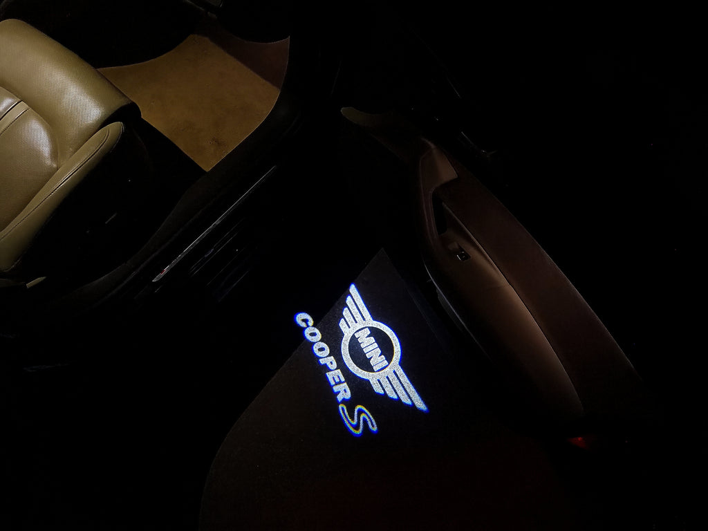 MINI COOPER S LOGO PROJECTOR LIGHTS Nr.139 (الكمية 1 = 2 شعار فيلم / 2 مصباح باب)