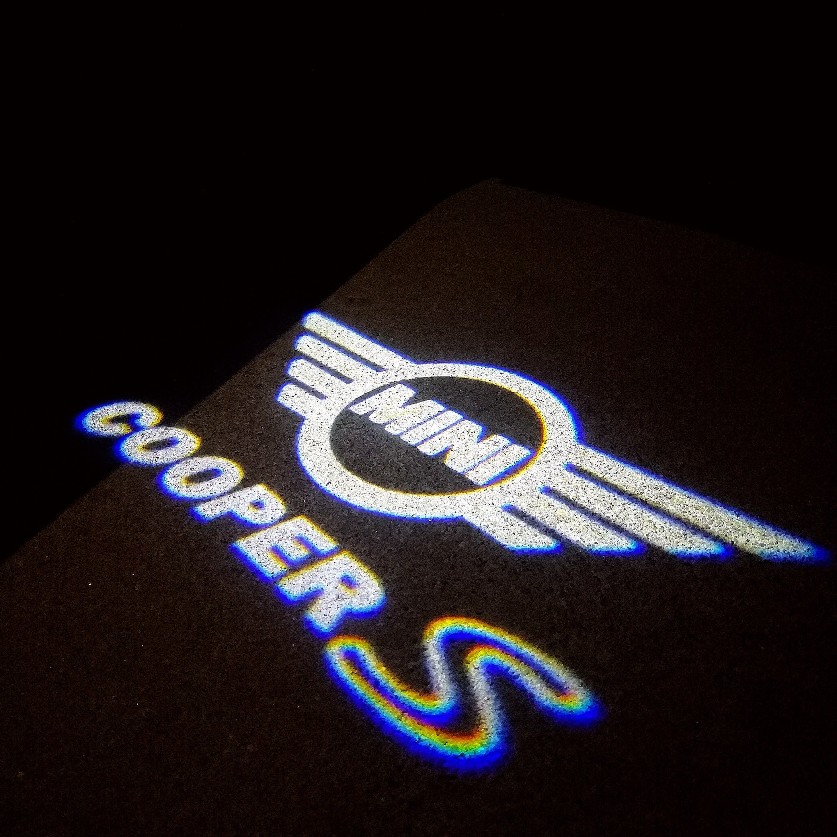 MINI COOPER S LOGO PROJECTOR LIGHTS Nr.139 (الكمية 1 = 2 شعار فيلم / 2 مصباح باب)