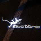 AUDI QUATTRO GECKO LOGO PROJEKTORLEUCHTEN Nr.62 (Anzahl 1 = 2 Logo Folien / 2 Türleuchten)