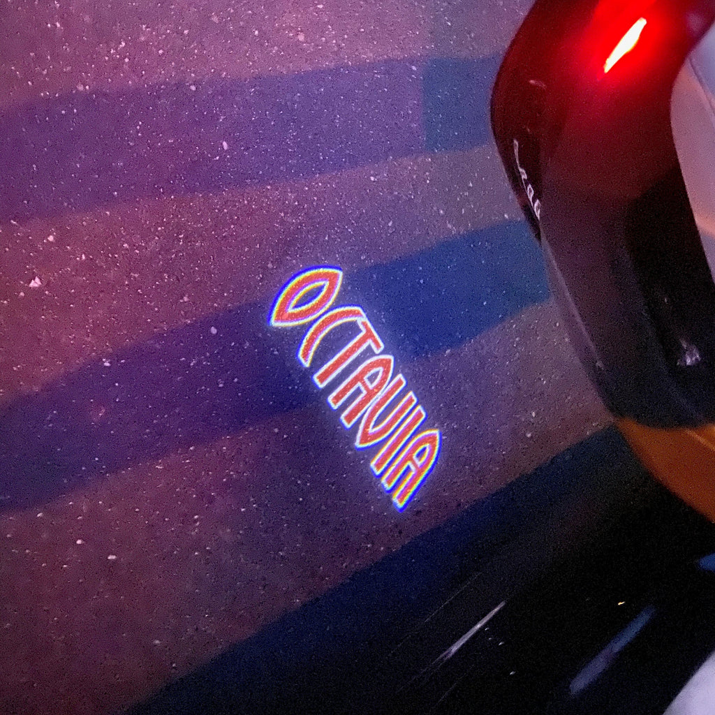 SKODA LOGO PROJECTOR LIGHTS Nr.101 (quantité 1 = 2 Film Logo / 2 lumières de porte)