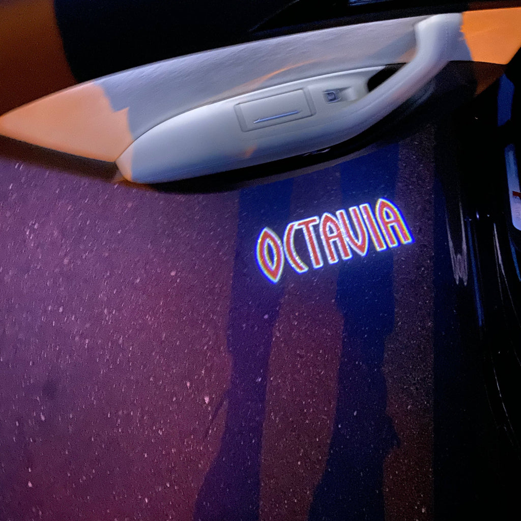 SKODA LOGO PROJECTOR LIGHTS Nr.101 (quantité 1 = 2 Film Logo / 2 lumières de porte)