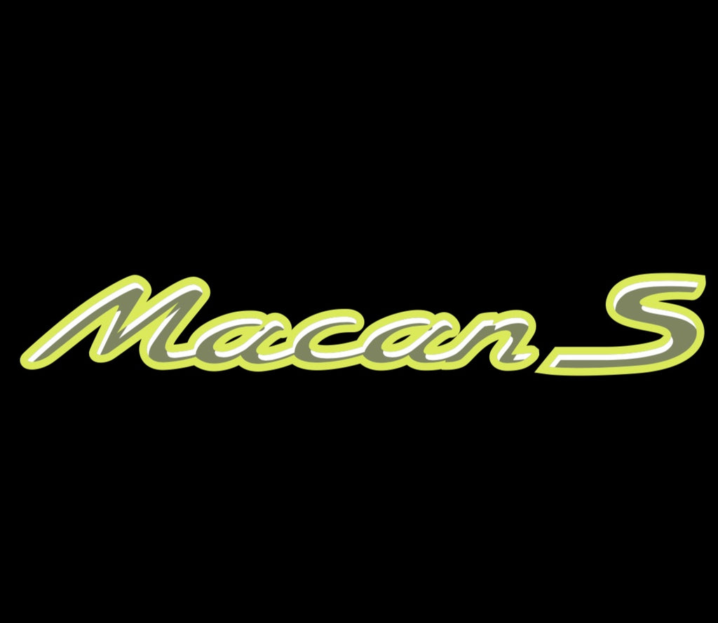 PORSCHE Macan S LOGO PROJECTOT LIGHTS Nr.21 (Menge 1 = 2 Logo Film / 2 Türleuchten)