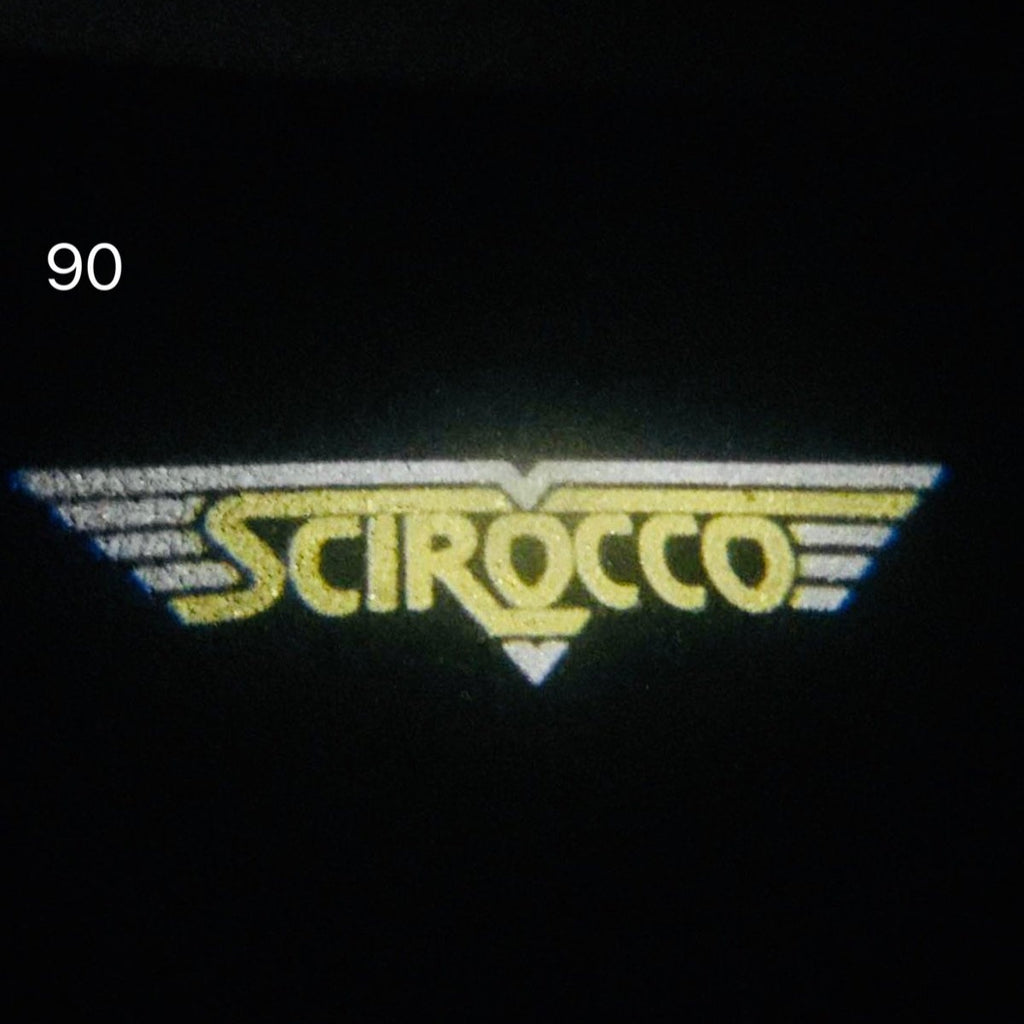 Volkswagen Türleuchten SCIROCCO Logo Nr. 60 (Anzahl 1 = 2 Logo-Folien / 2 Türleuchten）