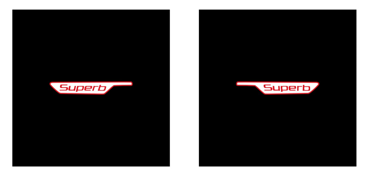 SKODA LOGO PROJECTOT LIGHTS Nr.70 (الكمية 1 = 2 شعار فيلم / 2 مصباح باب)
