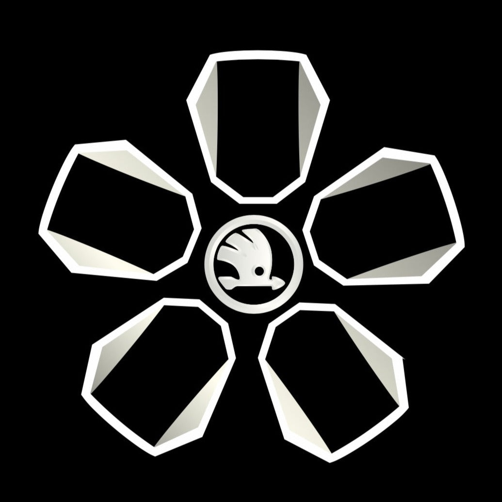 SKODA LOGO PROJECTOR LIGHTS Nr. 02 (Menge 1 = 2 Logo Film / 2 Türleuchten)
