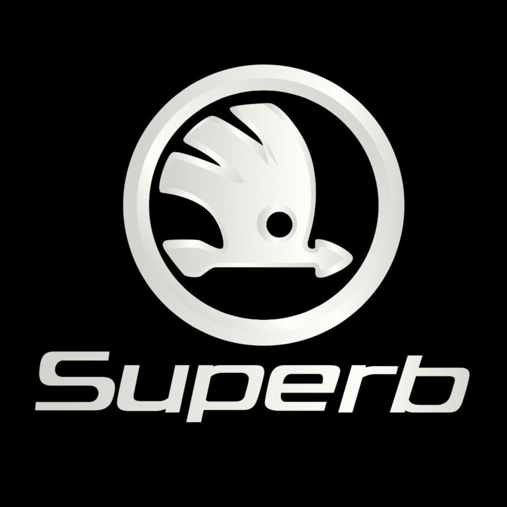 SKODA SUPERB LOGO LIGHTS Nr.52 (الكمية 1 = 2 شعار فيلم / 2 مصباح باب)