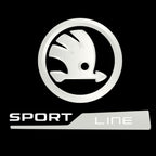 SKODA SPORT LINE LOGO PROJEKTORLEUCHTEN Nr.06 (Menge 1 = 2 Logo Film / 2 Türleuchten)