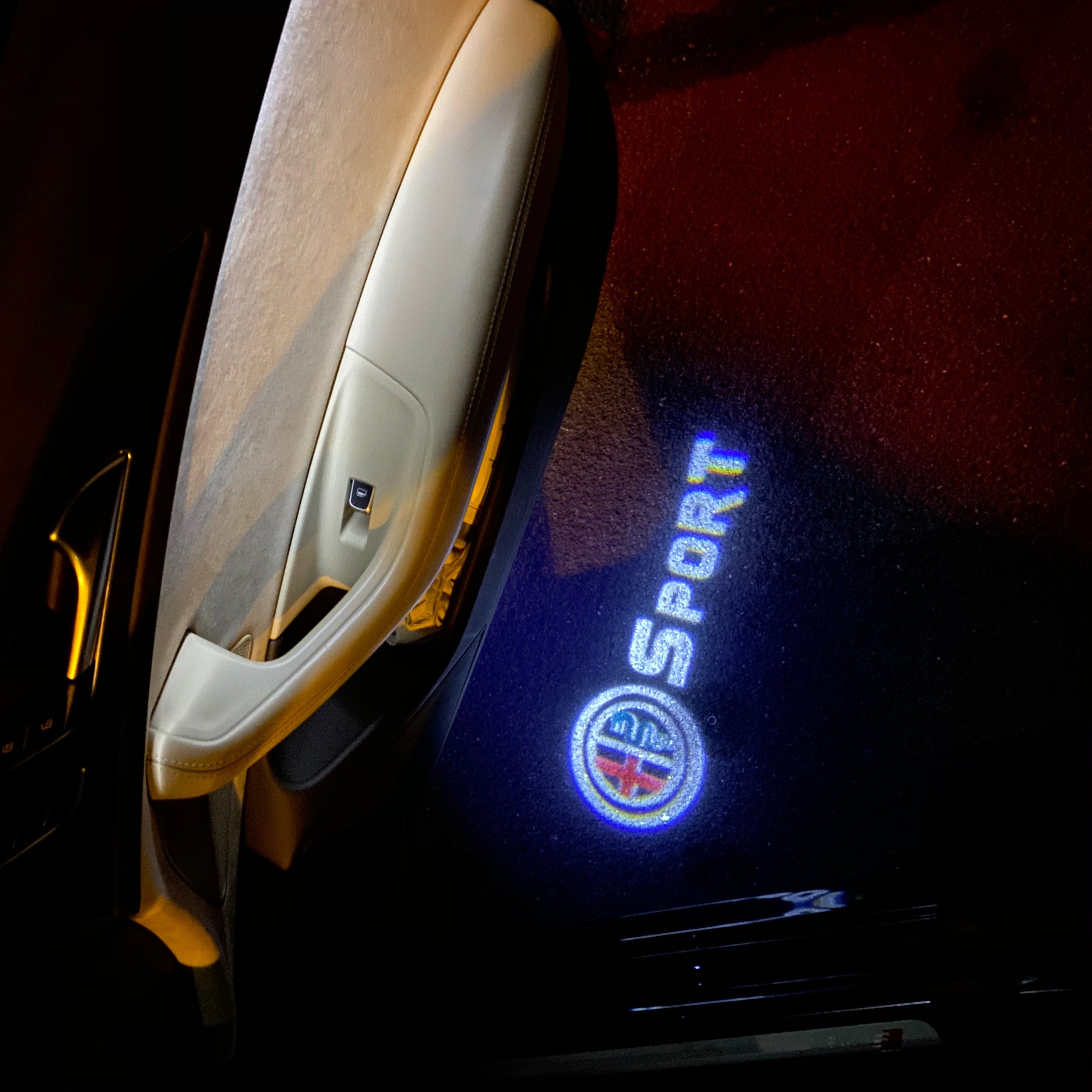 Alfa Romeo Sport LOGO PROJECTOR LIGHTS Nr.74 (Menge 1 = 2 Logo Film / 2 Türlichter)