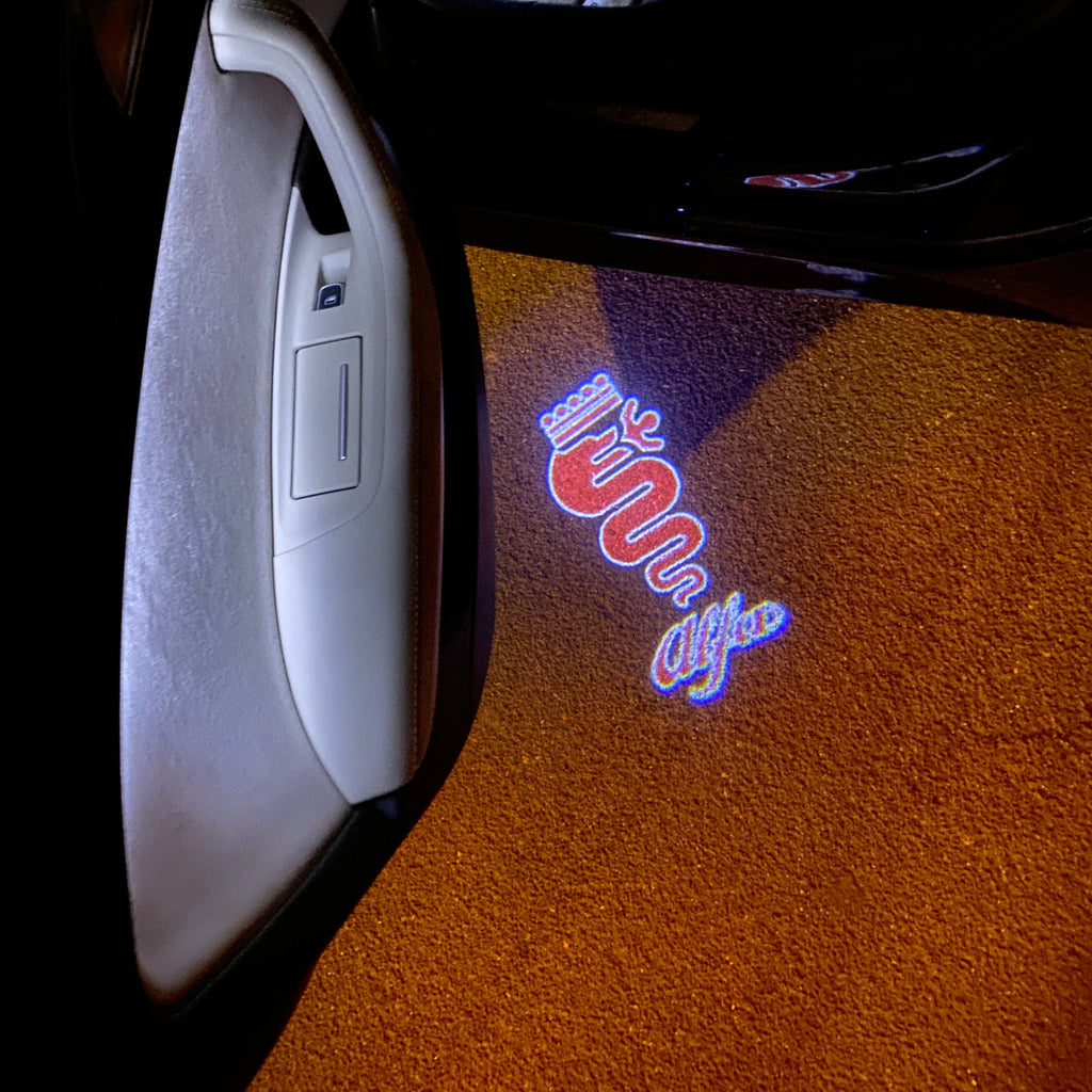 Alfa Romeo Biscione Schlange LOGO PROJECTOR LIGHTS Nr.66 (Menge 1 = 2 Logo Film / 2 Türlichter)