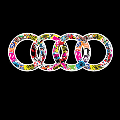 LUCI PROIETTORI LOGO AUDI Nr.10 (quantità 1 = 2 Pellicole Logo / 2 luci porta)