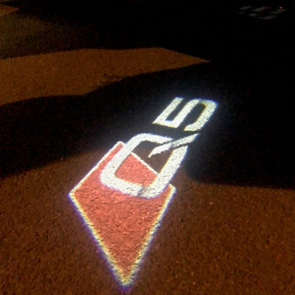 AUDI LOGO PROJECTOT LIGHTS Nr.78 (Menge 1 = 2 Logofolien /2 Türleuchten)