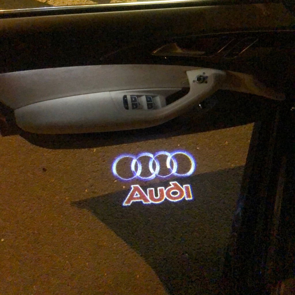 AUDI LOGO PROJECTOT LIGHTS Nr.18 (Menge 1 = 2 Logofolien /2 Türleuchten)