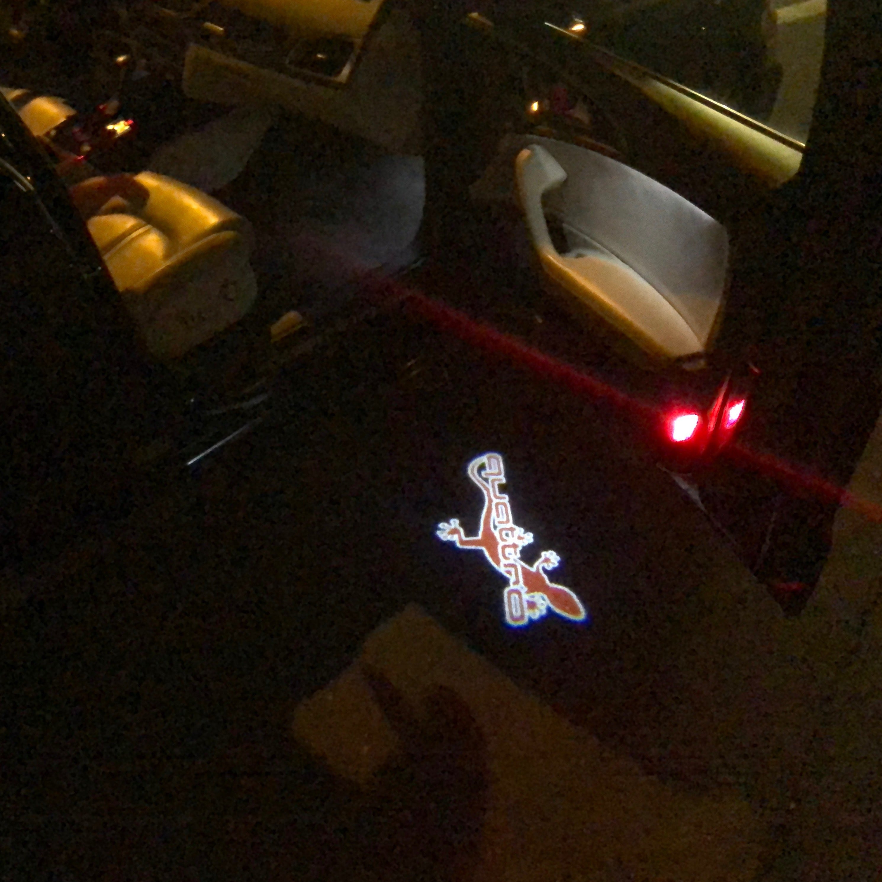 AUDI QUATTRO GECKO LOGO PROJECTOR LIGHTS Nr.63 (الكمية 1 = 2 فيلم شعار / 2 باب)