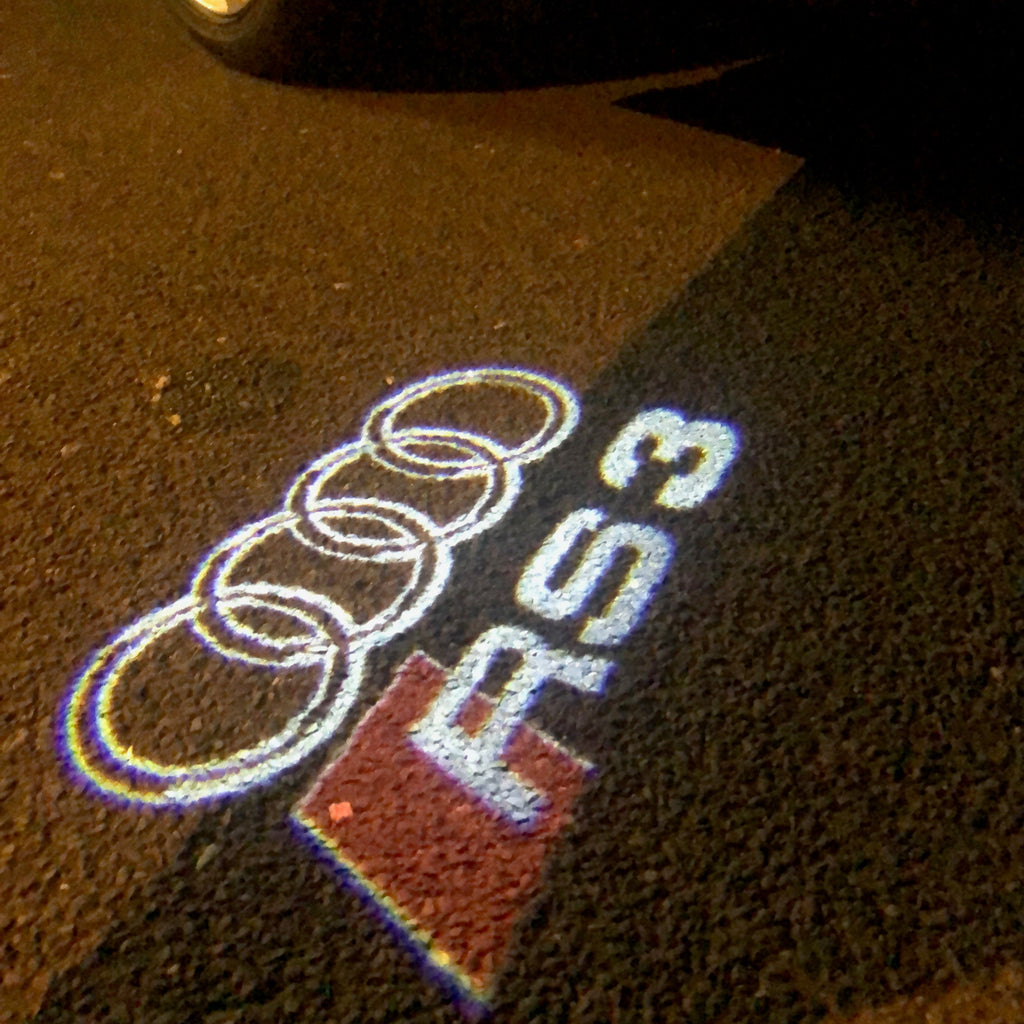 AUDI LOGO PROJECTOT LIGHTS Nr.128 (Menge 1 = 2 Logo Films / 2 Türlichter）