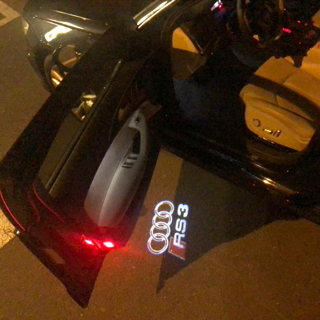AUDI LOGO PROJECTOT LIGHTS Nr.128 (Menge 1 = 2 Logo Films / 2 Türlichter）