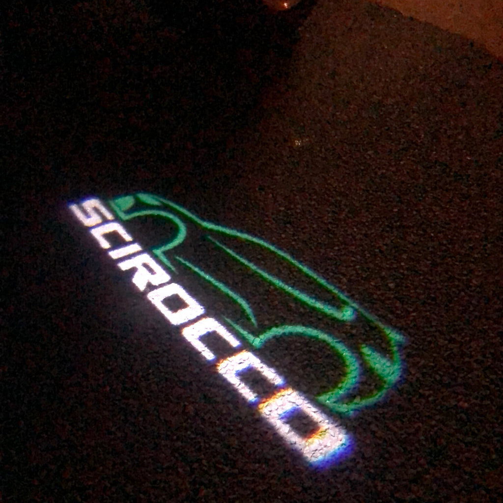 Volkswagen Luces de puerta SCIROCCO Logo Nr. 62 (cantidad 1 = 2 películas con logotipo / 2 luces de puerta）