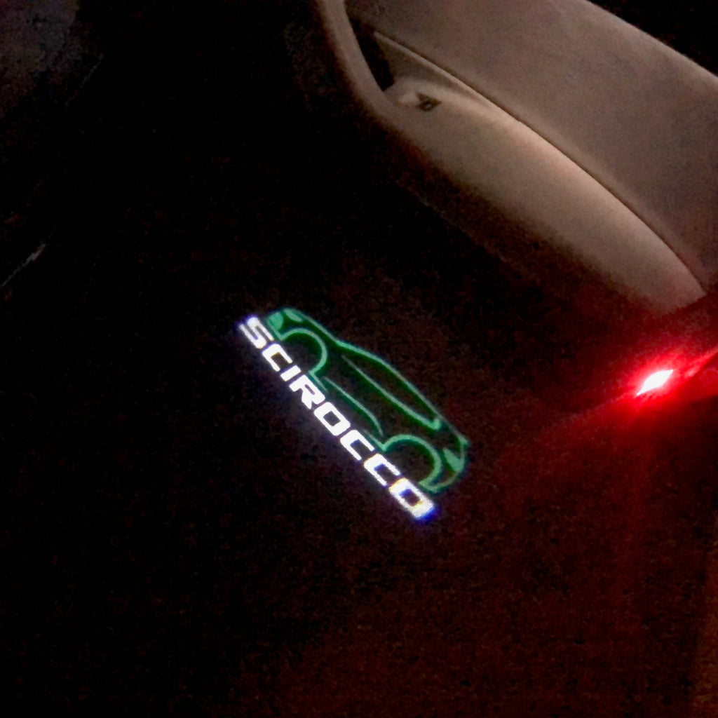 Volkswagen Luces de puerta SCIROCCO Logo Nr. 62 (cantidad 1 = 2 películas con logotipo / 2 luces de puerta）