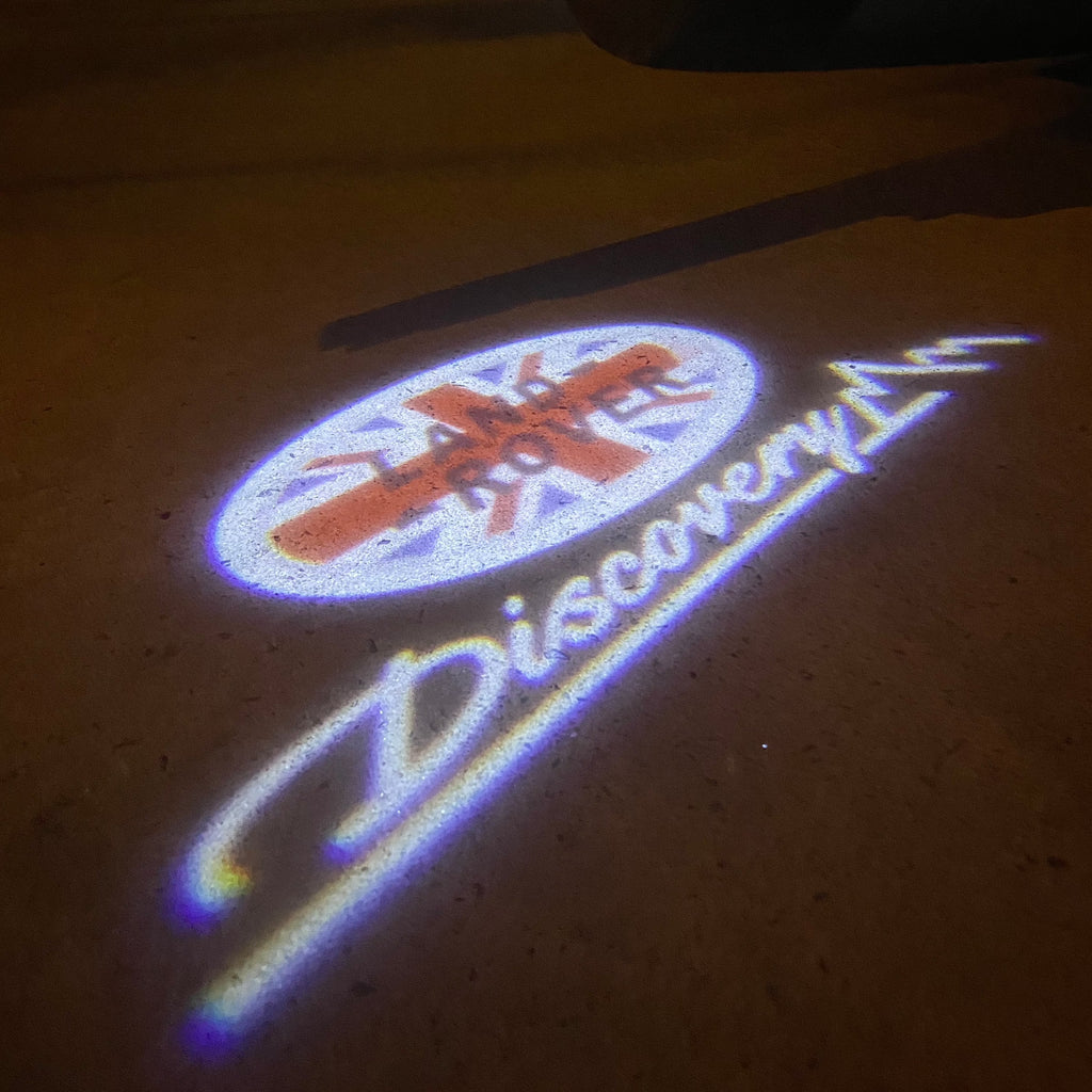 LUCES DE PROYECTOR CON LOGO Land Rover Nr.04 (cantidad 1 = 1 juegos / 2 luces de puerta)