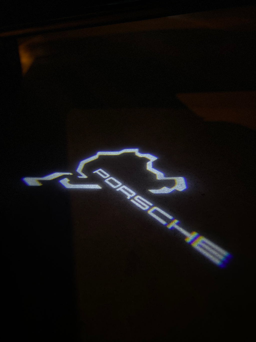 Porsche original logo projection Light No. 03 (qty. 1 = 2 logo film / 2 Door Lights)