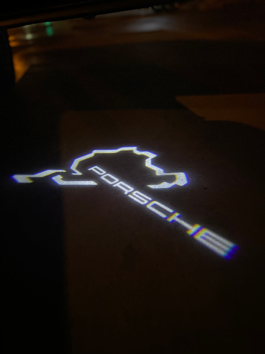 Porsche original logo projection Light No. 03 (qty. 1 = 2 logo film / 2 Door Lights)