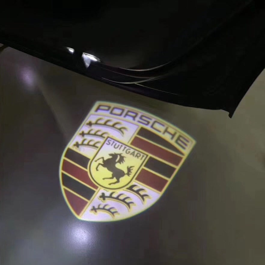 Porsche original logo projection Light No. 03 (qty. 1 = 2 logo film / 2 Door Lights)